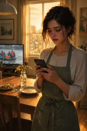 A woman alone in her kitchen discovering her boyfriend escaped with her best friend — My Boyfriend's Weekend Escape Was With My Best Friend on TrendNovel